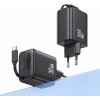Usams Lad. siec. 1xUSB-C Ze Zwijanymkablem USB-C Retractable PD+Qc 30W Gan Fast Charging czarny/Blac - (CC241TC01)
