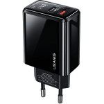 Usams Lad. siec. 1xUSB-C+1xUsb T40 20WLed (Only head) PD3.0 +QC3.0 Fast Charging czarny/Black CC133T - (CC133TC01)