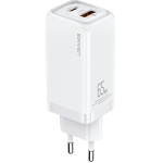 Usams Lad. siec. 1xUSB-C+1xUsb T47 65W(Only head) Pd Fast Charging Super Si bialy/White (US-CC153) - (CC153TC02)