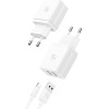 Usams Lad. siec. 2xUsb 18W + kabelLightning/USB-A Fast Charging bialy/White Series Hc - (HCXLTZ01)