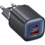 Usams Lad. siec. CC254 30W GaNUSB-C/USB-A Fast Charging Hc Series czarny/Black - (CC254TC01)