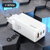 Usams Lad. siec. Mt 2xUSB-C+Usb Gan 65WT33 Pd (Only head) Fast Charging bialy/White (US-CC110) - (CC110TC02)