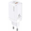 Usams Lad. siec. T41 USB-C+Usb Gan 47WPD+Qc (Only head) Fast Charging bialy/White (US-CC137) - (CC137TC02)