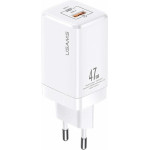 Usams Lad. siec. T41 USB-C+Usb Gan 47WPD+Qc (Only head) Fast Charging bialy/White (US-CC137) - (CC137TC02)