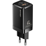 Usams Lad. siec. T41 USB-C+Usb Gan 47WPD+Qc (Only head) Fast Charging czarny/Black (US-CC1 - (CC137TC01)