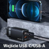 Usams Lad. siec. T41 USB-C+Usb Gan 47WPD+Qc (Only head) Fast Charging czarny/Black (US-CC1 - (CC137TC01)