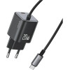 Usams Ladowarka Sieciowa Jc Series CC261 20W Gan Mini Fast Charger 2xUSB-C Czarny - (CC261TC01)