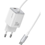 Usams Ladowarka Sieciowa Jc Series CC264 30W Gan Mini Fast Charge 2xUSB-C Bialy - (CC264TC02)