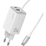 Usams Ladowarka Sieciowa Jc Series CC266 65W Gan Fast Charger 2xUSB-C 1xUSB-A Bialy - (CC266TC02)