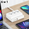 Usams Listwa Zasilajaca 65W Super Sifast Charging Usb Extension Socket Eu bialy/White (US-CC160) - (CC160TC01)