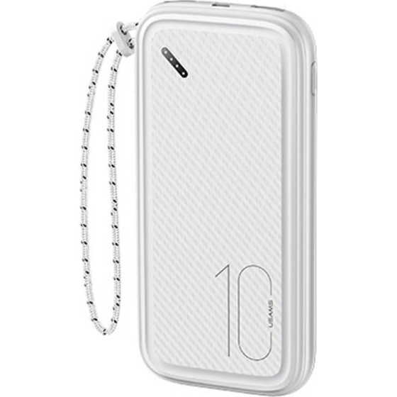 Usams Powerbank PB56 10000mAh 2xUsb /USB-C / Microusb Fast Charge bialy/White (US-CD150) - (10KCD15002)