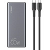 Usams Powerbank PB59 30000mAh 65W2xQC3.0+Pd Fast Charge czarny/Black (US-CD165) + Kabel USB-C-USB-C - (CMXLOGTC01)