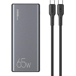 Usams Powerbank PB59 30000mAh 65W2xQC3.0+Pd Fast Charge czarny/Black (US-CD165) + Kabel USB-C-USB-C - (CMXLOGTC01)
