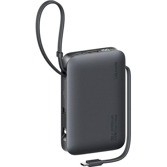 Usams Powerbank Xr Series CD228 10000mAh 20W + Kabel USB-C/Lightning Czarny - (10KCD22801)