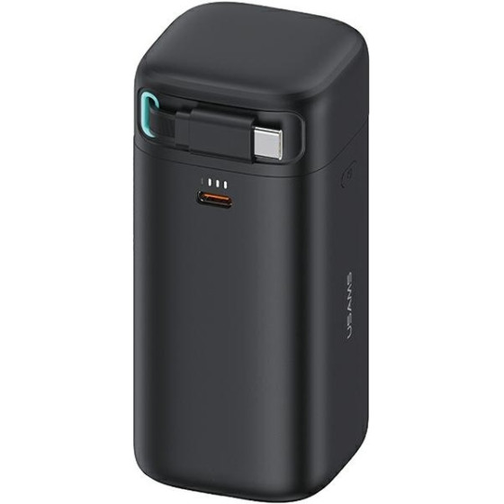 Usams Powerbank Ze Zwijanym Kablem USB-Cretractable 18000 Mah PD45W Fast Charge Xmf Series czarny/Black (US-CD216) - (20KCD21601)
