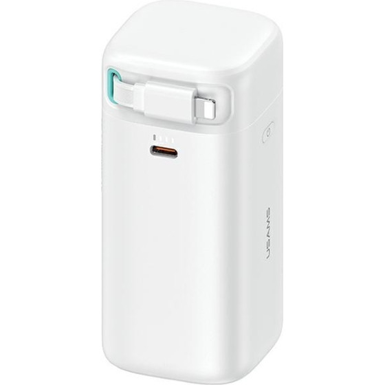 Usams Powerbank Ze Zwijanym Kablemretractable Lightning 18000 Mah PD45W Fast Charge Xmf Series bialy/White (US-CD217) - (20KCD21702)