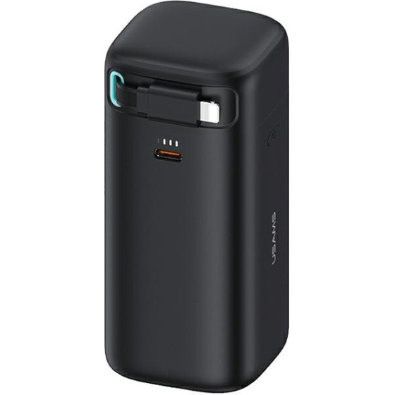 Usams Powerbank Ze Zwijanym Kablemretractable Lightning 18000 Mah PD45W Fast Charge Xmf Series czarny/Black (US-CD217) - (20KCD21701)