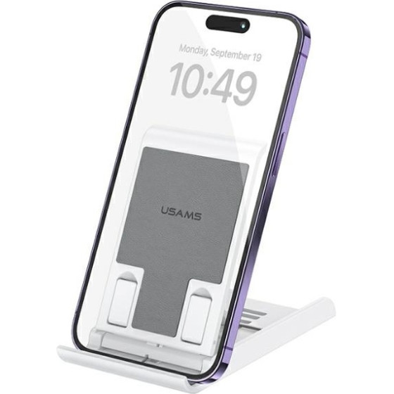 Usams Skladany Stojak Biurkowy natelefon/Tablet bialy/White (US-ZJ073) - (ZJ073ZJ02)