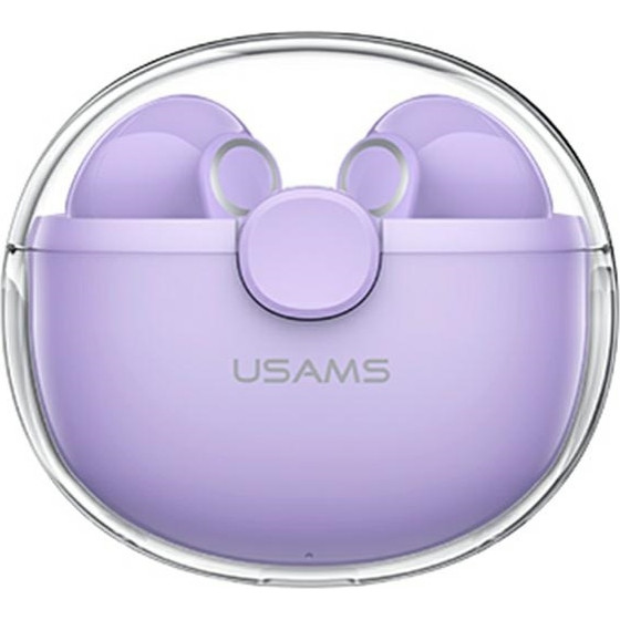 Usams Sluchawki Bluetooth 5.1 Tws Buseries Bezprzewodowe fioletowy/Purple - (BHUBU02)