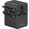 Usams Travel Charger Adapter CC310 3xUSB-C 70W 4in1 US/AU/EU/Uk Black - (CC310TC01)