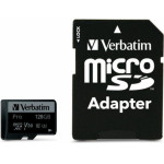 Verbatim 128GB Microsd Card + Adapter Pro U3 Black - (47044)