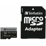 Verbatim 256GB Microsd Card + Adapter Pro U3 Black - (47045)
