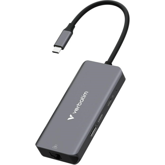 Verbatim Adapter Hub USB-C/HDMI/3xUSB-A 3.2/RJ45 Aluminum - (32157)