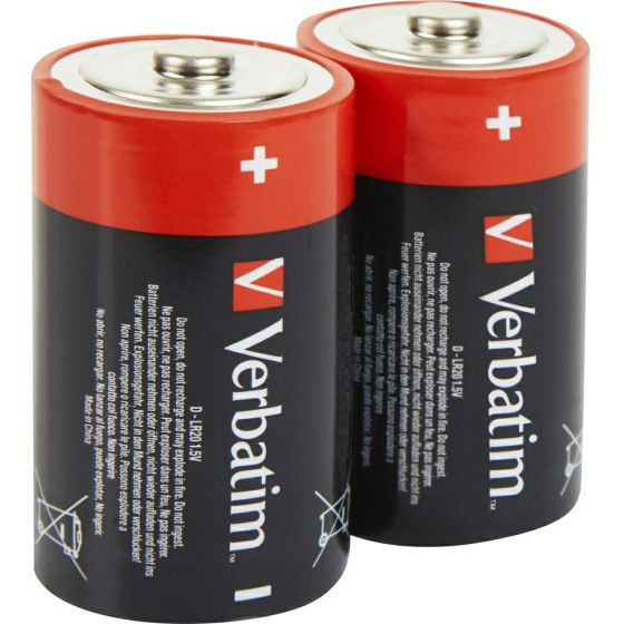 Verbatim Alkaline Battery D LR20 2pCs Black - (49923)