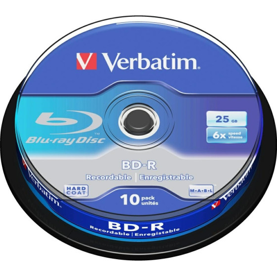 Verbatim Blu-Ray Discs 25GB 6X BD-R Sl 10pCs White - (43742)