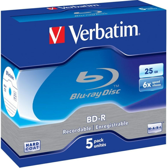 Verbatim Blu-Ray Discs 25GB 6X BD-R Sl 5pCs White - (43715)