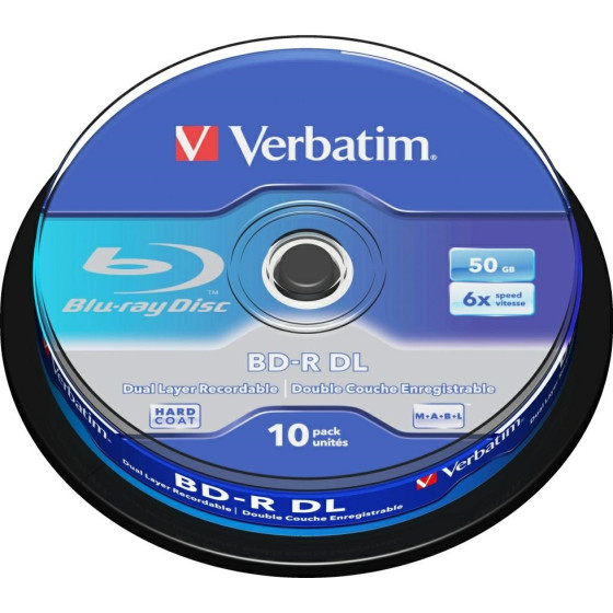 Verbatim Blu-Ray Discs 50GB 6X BD-R Dl 10pCs Gray - (43746)