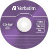 Verbatim CD-Rw Colour Sl 700MB 8-12X 5-Pack Multicolor - (43167)