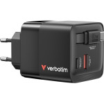 Verbatim Charger Gan 65W 2xUSB-C/USB-A + EU/UK/Us Adapter Black - (32217)