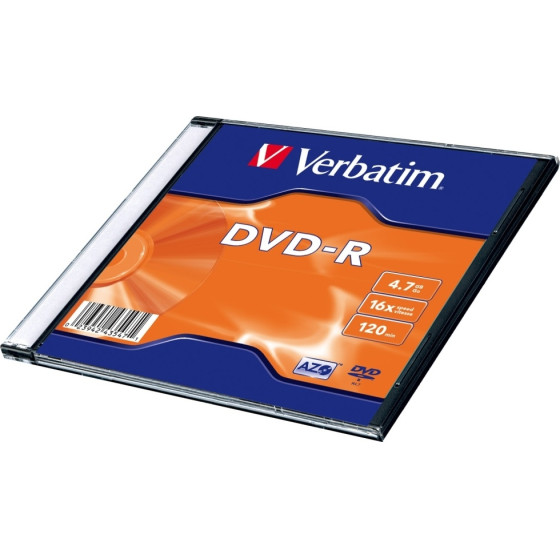 Verbatim DVD-R Disc 4.7GB 16x Azo Matt Silver 1sZt - (43547)