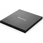 Verbatim External Slimline Blu-Ray Ultra Hd 4K Burner + USB-C/USB-A Cable Black - (43888)