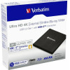 Verbatim External Slimline Blu-Ray Ultra Hd 4K Burner + USB-C/USB-A Cable Black - (43888)