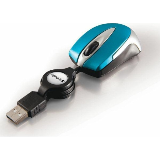 Verbatim Go Mini Optical Mouse USB-A 1000 Dpi Blue - (49022)