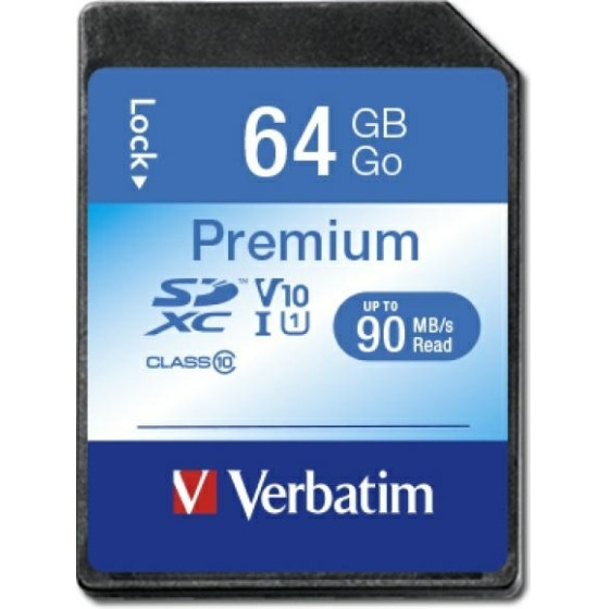 Verbatim Premium U1 Card Sdxc 64GB V10 Black - (44024)