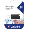 Verbatim USB-A 2.0 Pinstripe Flash Drive 16GB Black - (49063)