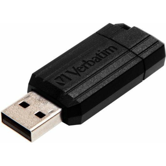 Verbatim USB-A 2.0 Pinstripe Flash Drive 32GB Black - (49064)