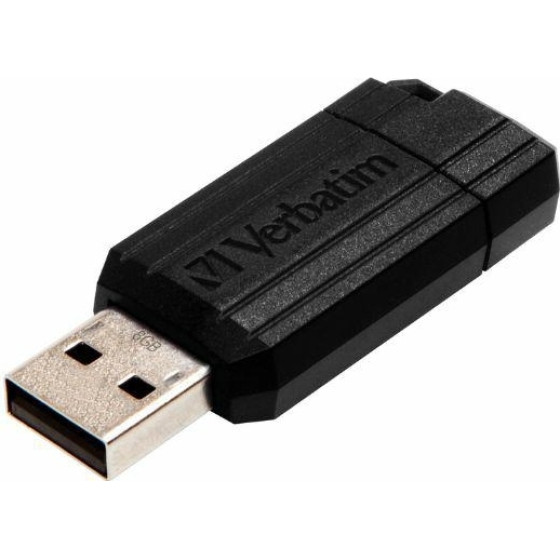 Verbatim USB-A 2.0 Pinstripe Flash Drive 8GB Black - (49062)