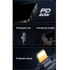 Usams Kabel Katowy USB-C Na Lightningpd 20W Fast Charging Iceflake Series 1,2m czarny/Black (US-SJ583) - (SJ583USB01)