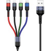 Usams Kabel Pleciony U26 4w1 3m 2AFast Charge (2xlightning/microUSB/USB-C) (US-SJ413) - (SJ413USB01)