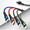 Usams Kabel Pleciony U26 4w1 3m 2AFast Charge (2xlightning/microUSB/USB-C) (US-SJ413) - (SJ413USB01)