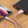 Usams Kabel Pleciony U33 Lightning 1,2m2A Fast Charging rozowy/Pink (US-SJ360) - (SJ360USB03)