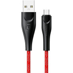 Usams Kabel Pleciony U41 Microusb 2m2A czerwony/Red (US-SJ396) Fast Charge - (SJ396USB02)