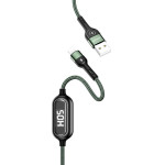 Usams Kabel Pleciony U48 Lightning 1,2m2A Fast Charging Led zielony/Green (US-SJ423) - (SJ423USB02)