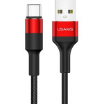 Usams Kabel Pleciony U5 2A USB-C czerwony/Red 1,2m (US-SJ221) - (SJ221TC02)