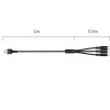 Usams Kabel Pleciony U5 3w1 1,5m 2Aczarny/Black (lightning/microUSB/USB-C) SJ2193IN101 (US-SJ219) - (SJ2193IN10)