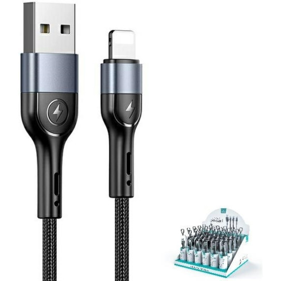 Usams Kabel Pleciony U55 2A lightning1sZt For Set U55 czarny/Black 1m (US-SJ448) SJ448USBSG01 - (SJ448ZJ01)